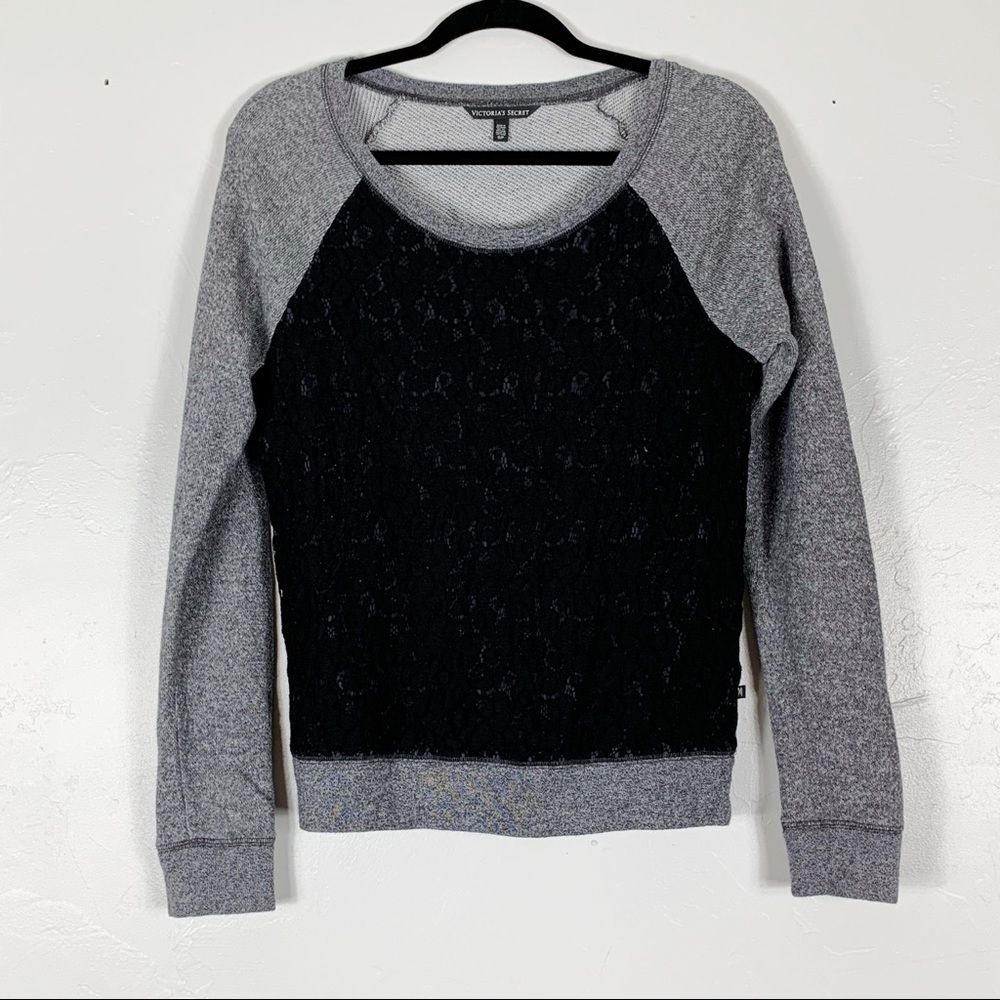 VICTORIAS SECRET Black Lace Sweater Size S